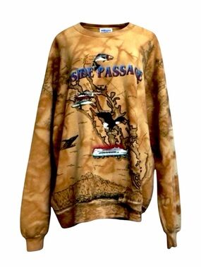 Jerzees Vintage ‘Inside Passage’ Crewneck Sweatshirt. Tan. XL